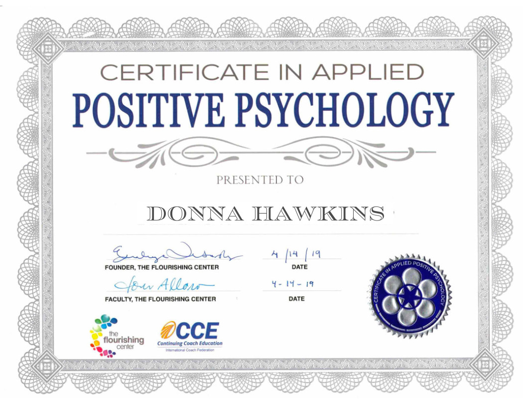 donna hawkins positive psychology certificate