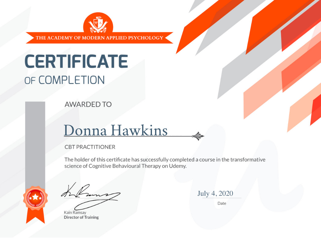 donna hawkins psychology certificate